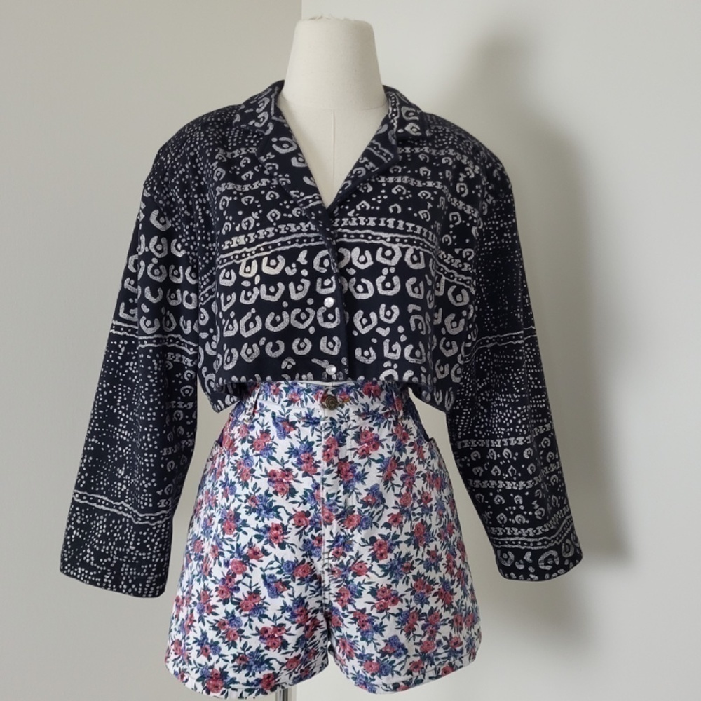 80's Le Chataeu blazer cropped vintage 90s jacket abstract crop - Picture 7 of 13